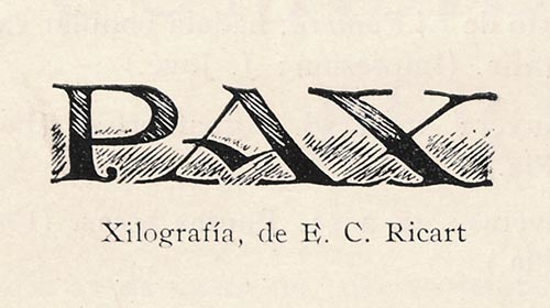 Imatge d'una xilografia de E. C.Ricart amb motiu d'una exposició municipal de Belles Arts, publicada a la Gaseta número 7 de 18 de febrer de 1952.