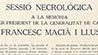 Sessió necrològica publicada al número 49-52 (11-31 de desembre de 1933) de la Gaseta 
